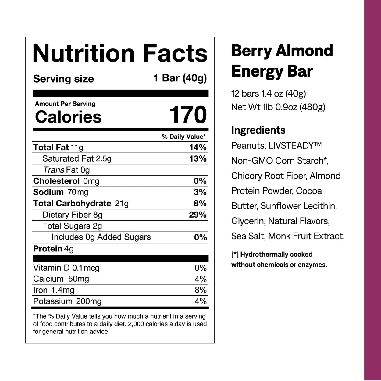 Berry Almond Energy Bar Low Sugar Energy Bar UCAN