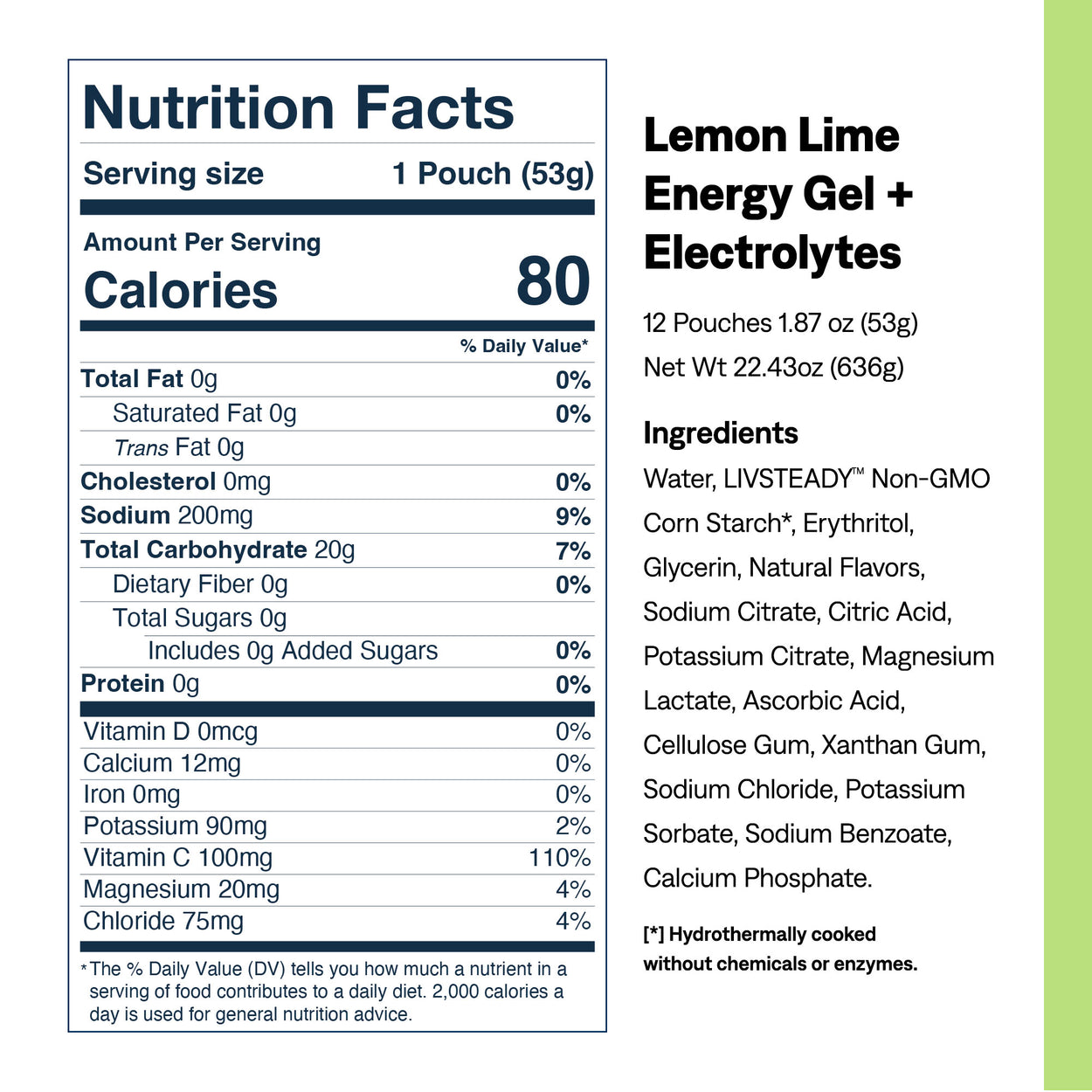 Lemon Lime Energy Gel + Electrolytes