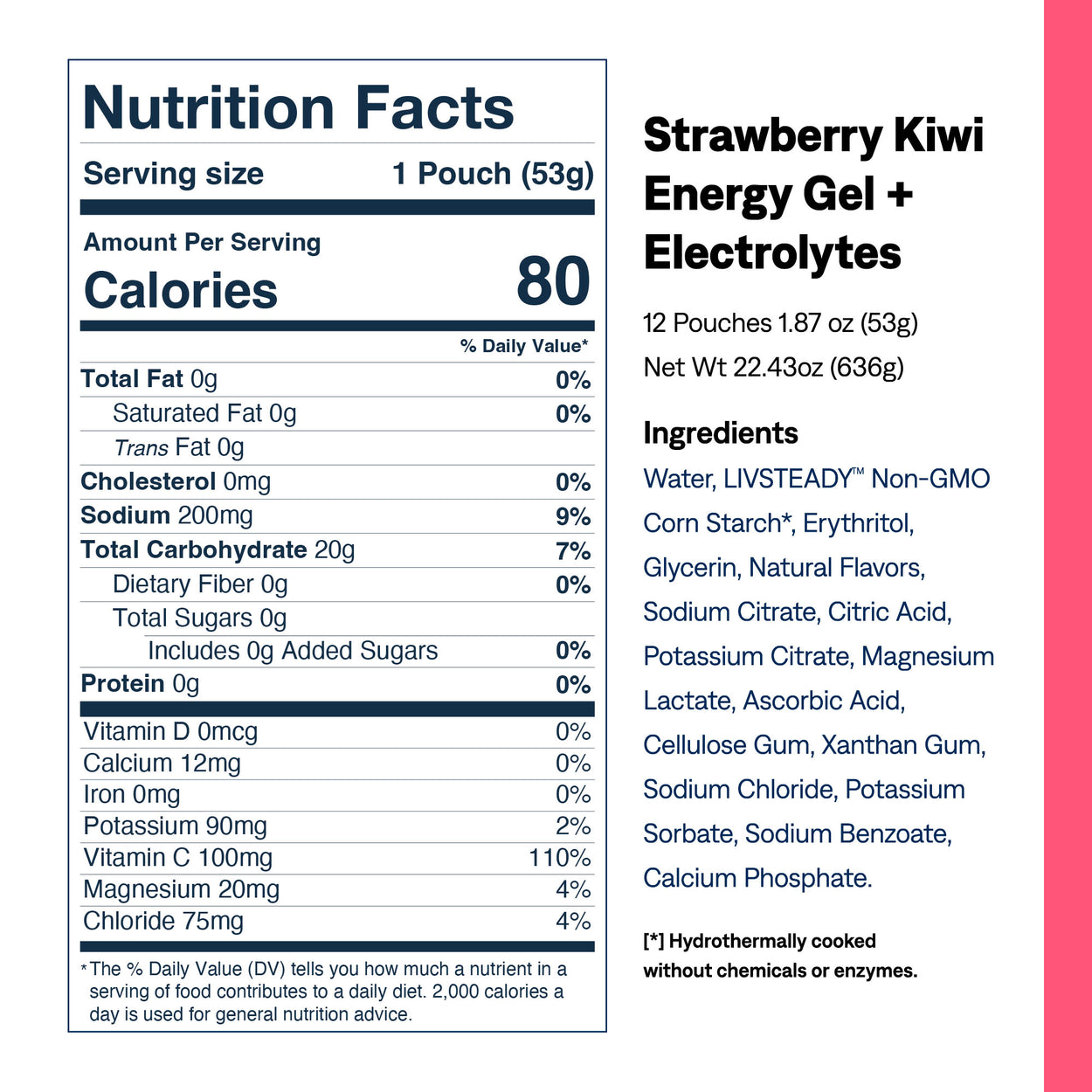 Strawberry Kiwi Energy Gel + Electrolytes