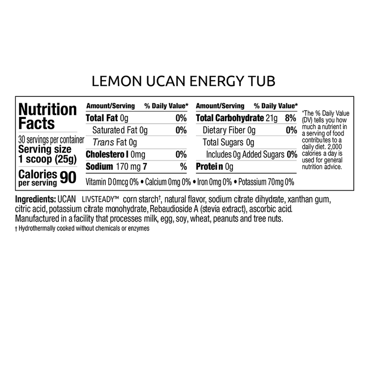 Lemon Energy Powder No Sugar Drink Mix UCAN